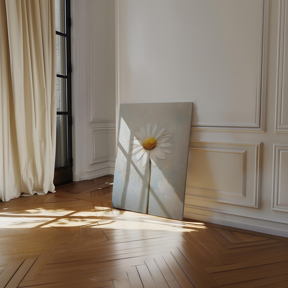 Daisy Painting, Minimalist Floral Wall Art Print - Image 3