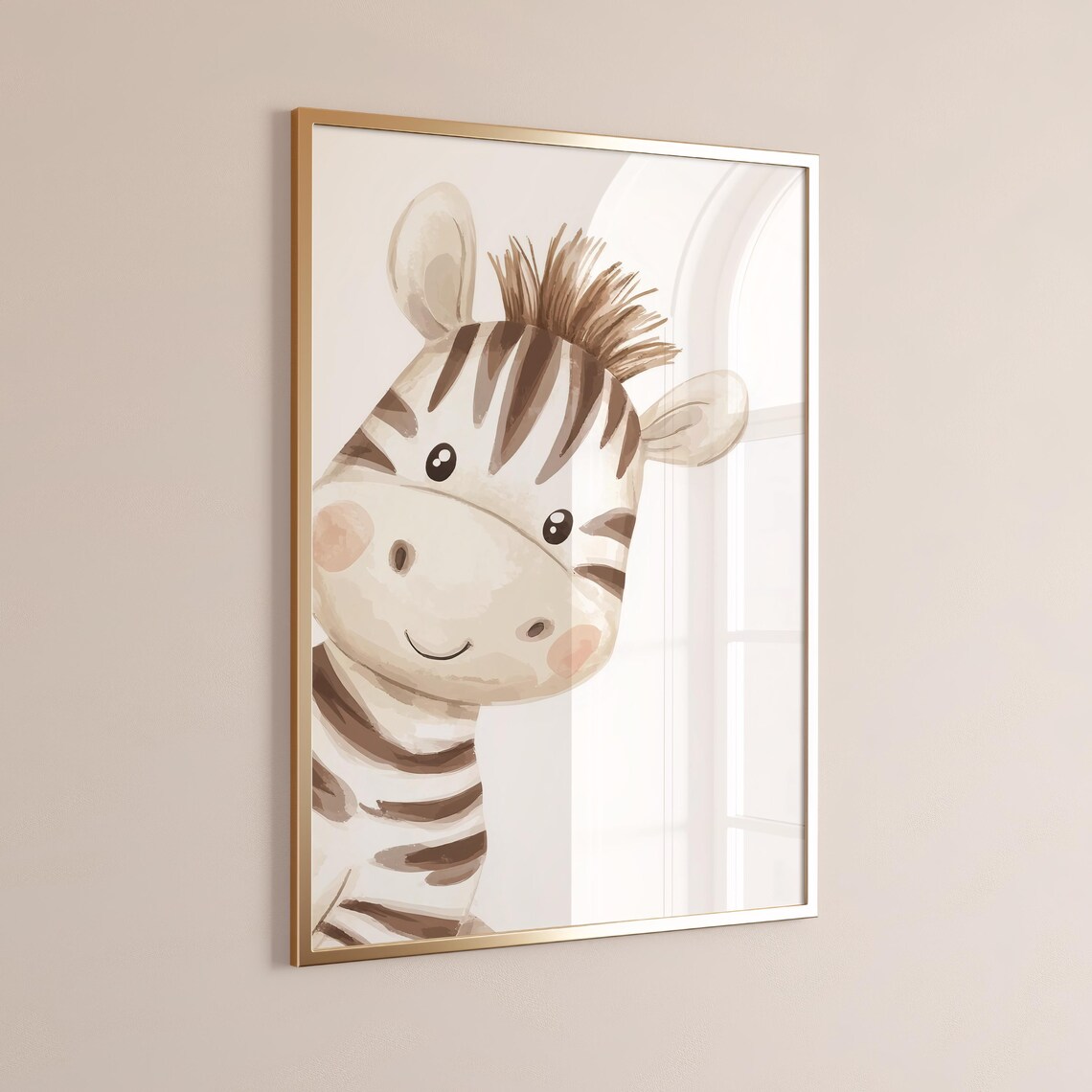 Adorable Baby Zebra Watercolor Safari Nursery Room Animal Poster - Image 5