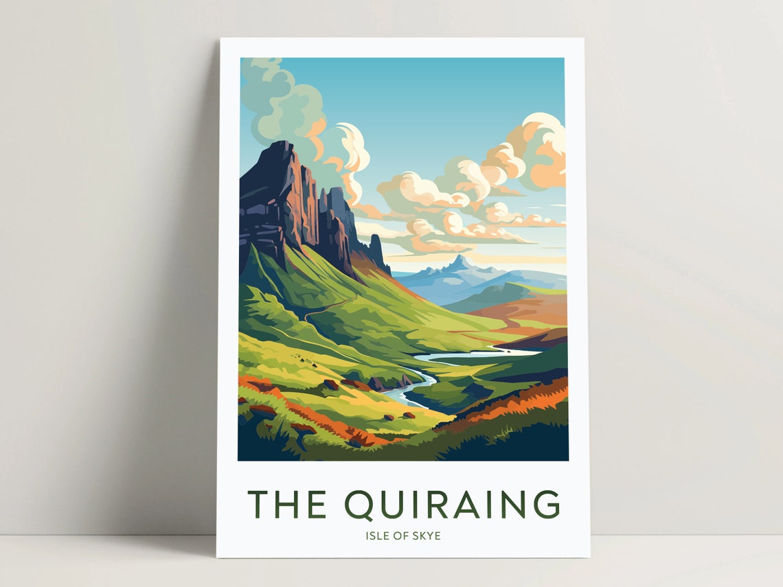 The Quiraing Poster The Quiraing Print Scotland Travel Poster The Quiraing Gifts Ideas Isle Of Skye Wall Art Decor 069