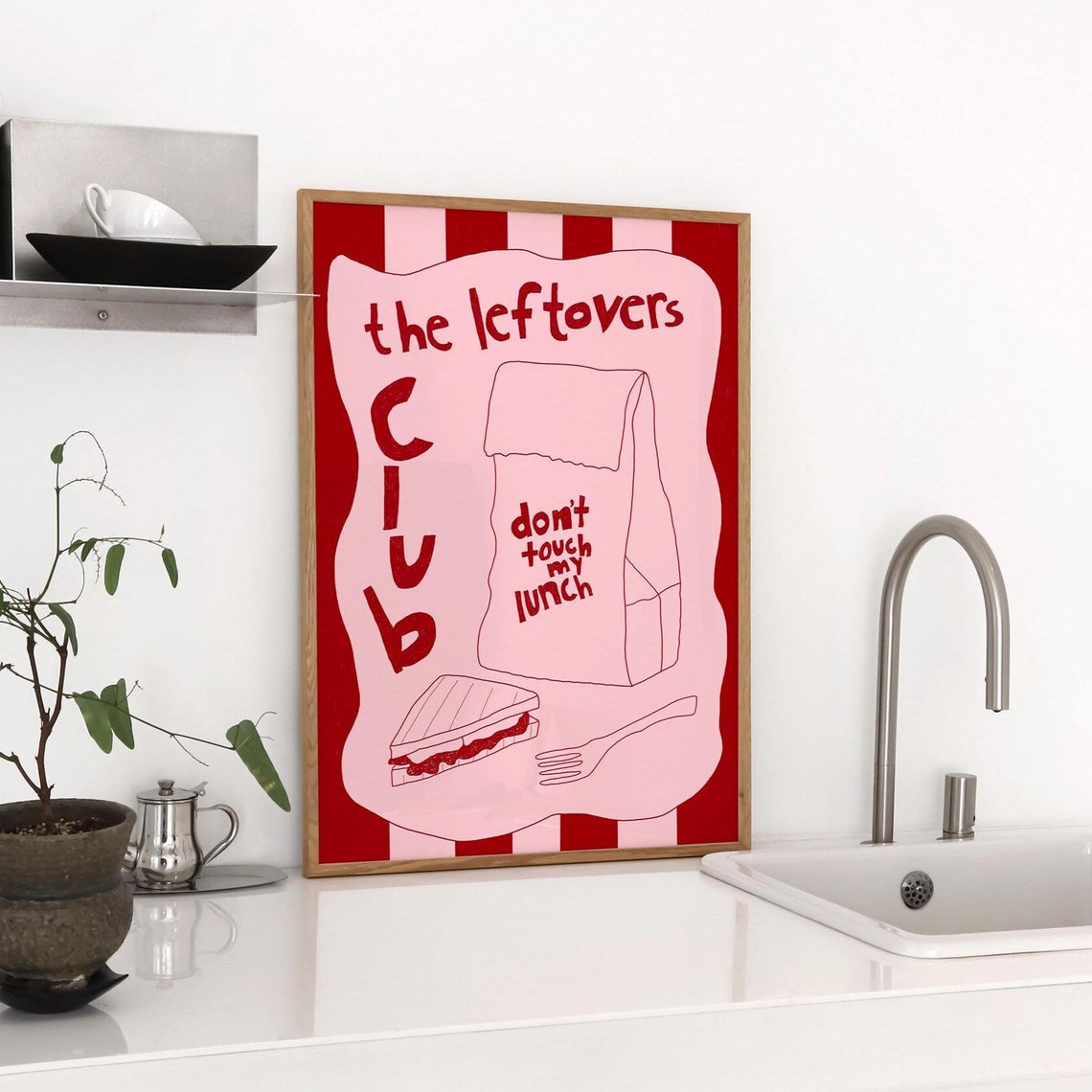 The Leftovers Club Don't Touch My Lunch Sandwich Bag Retro Poster