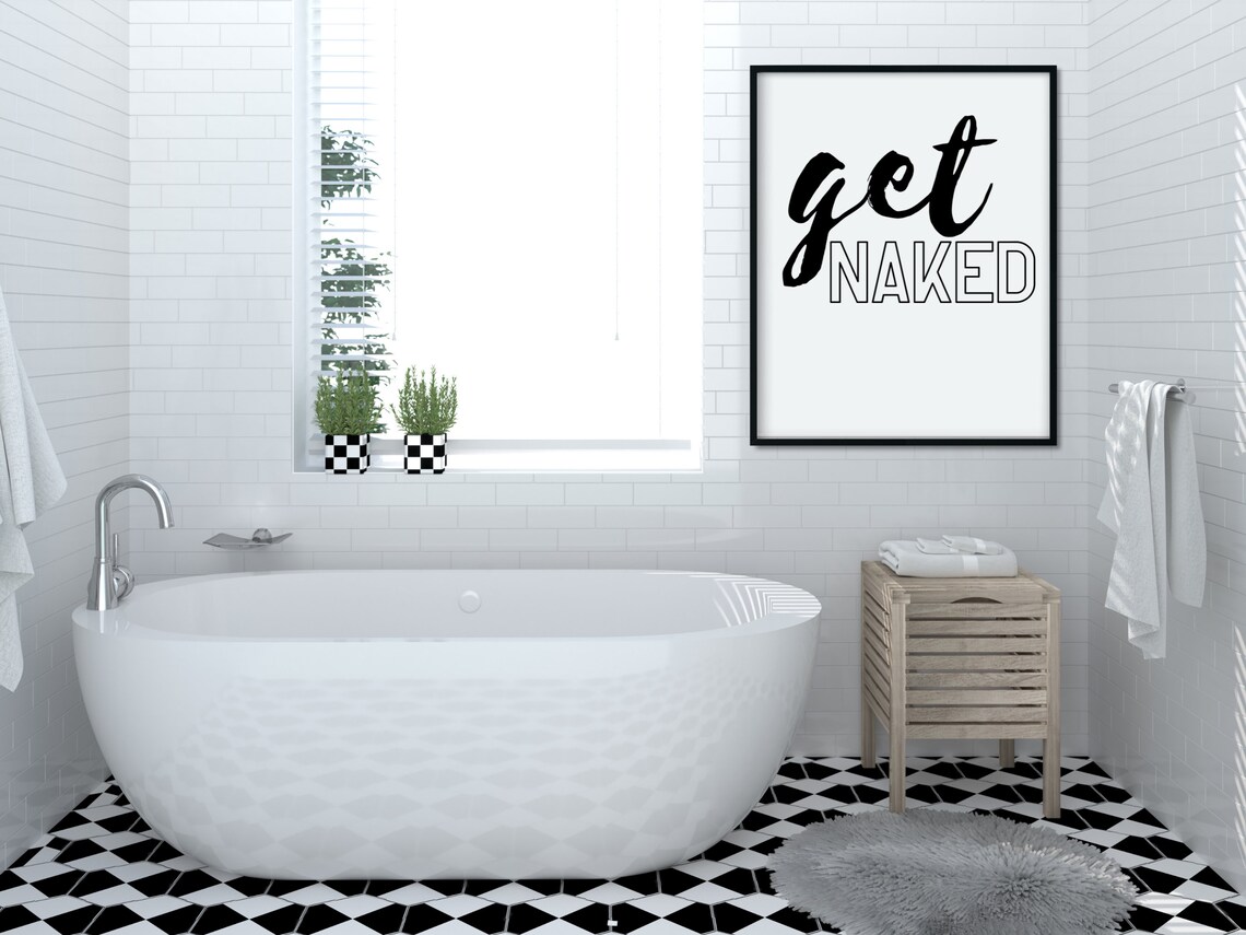 Get Naked Bathroom Prints, Guest Bath Decor - Image 3