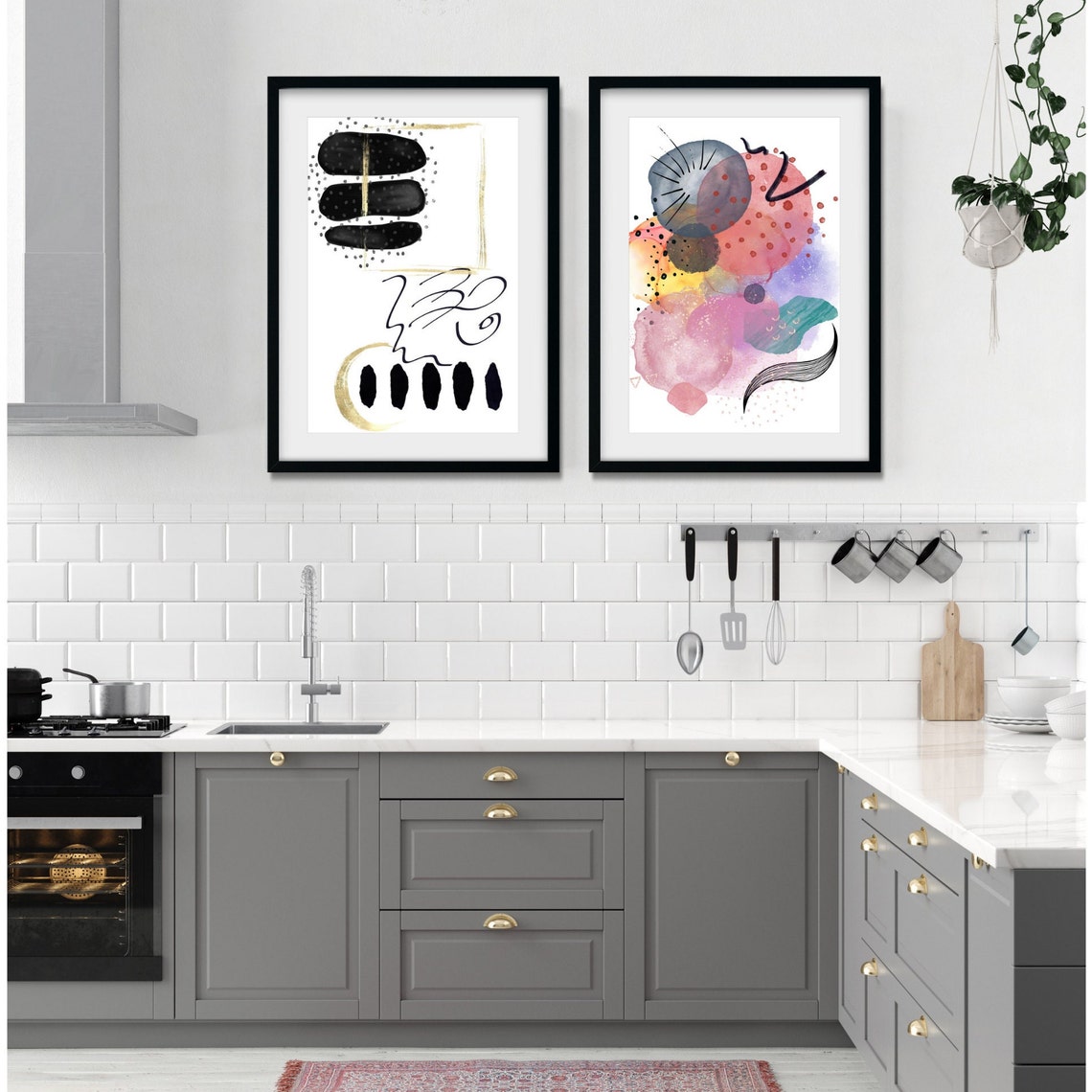 Pastel Abstract Watercolor Circles Soft Modern Nursery Art Poster - Image 3