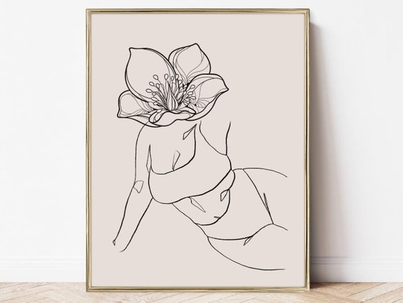 Body Positivity Feminine Line Art Art Print