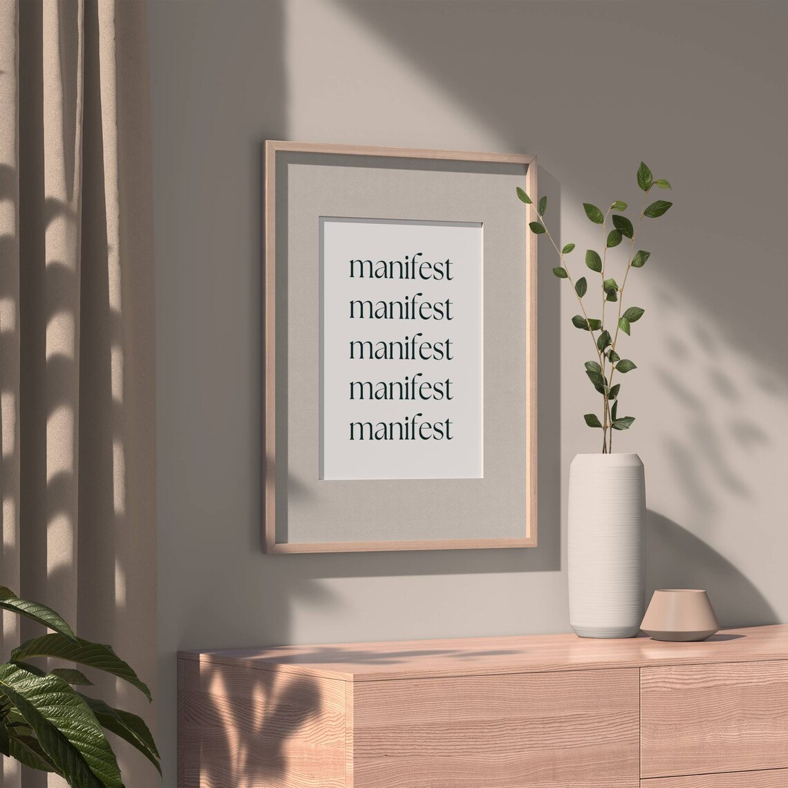 Manifest Repeated Serif Typography Law of Attraction Wall Poster - Image 4