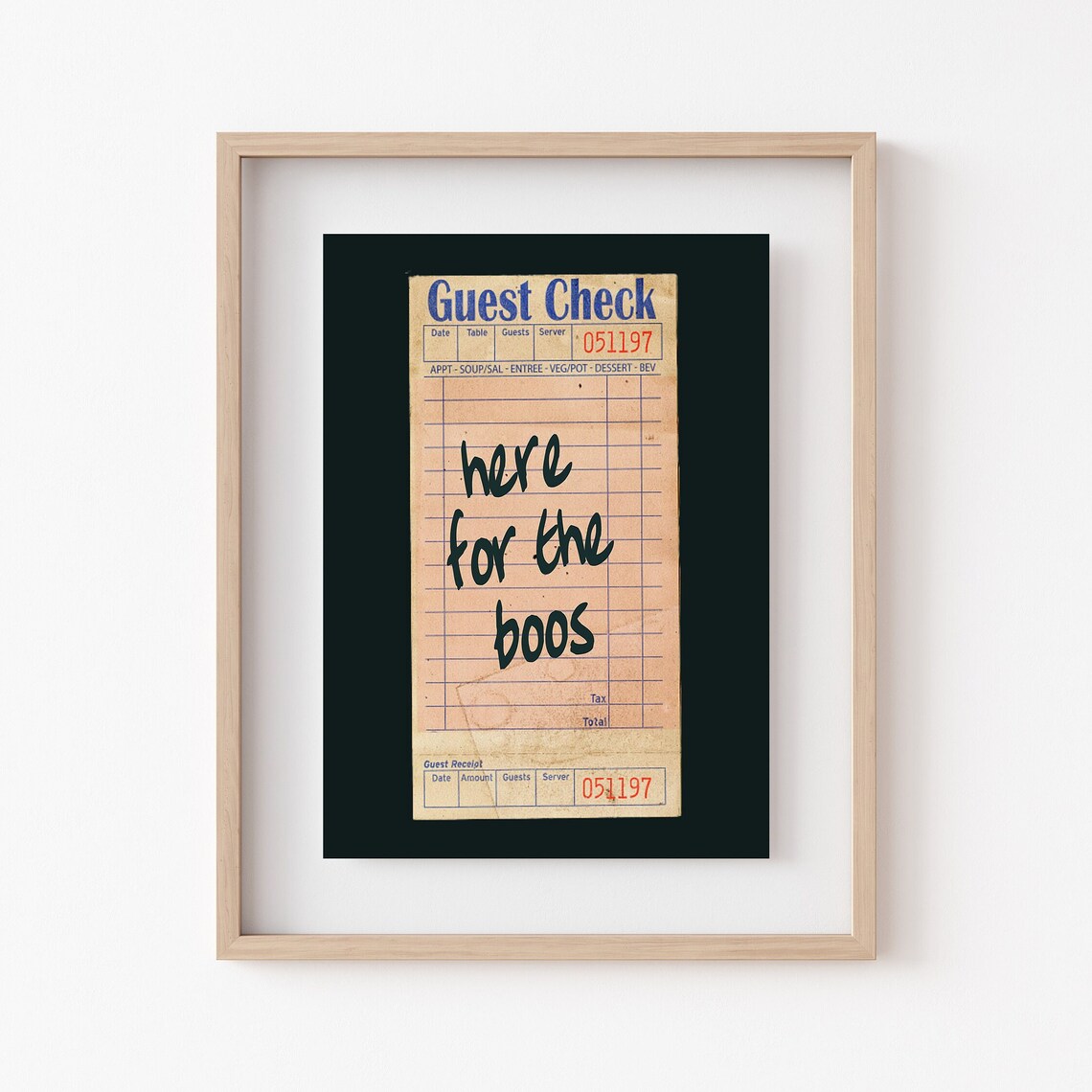 Here for the Boos Halloween Guest Check Vintage Receipt Poster - Image 2