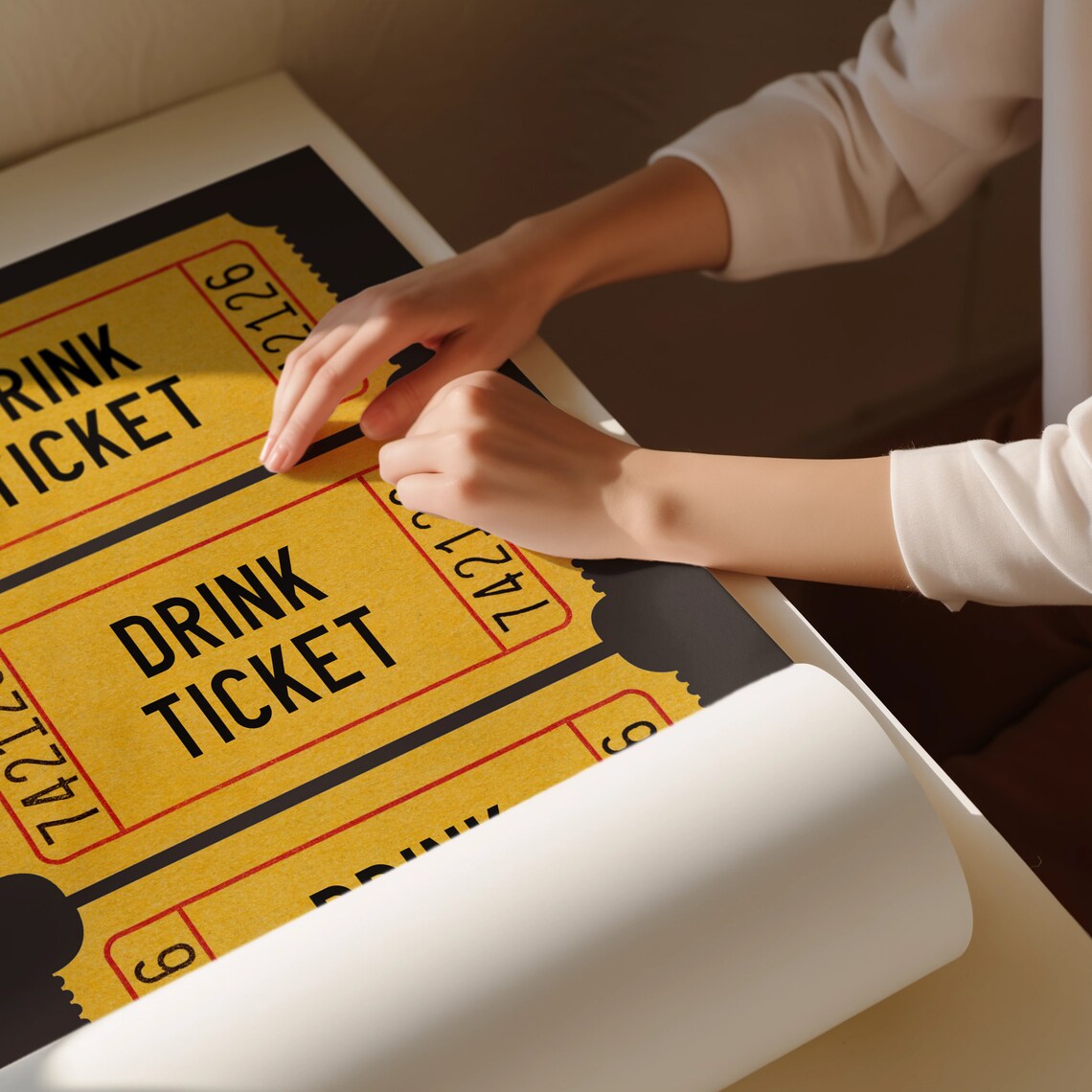 Bar Cart Drink Ticket Art Print, Trendy Bar Decor - Image 3