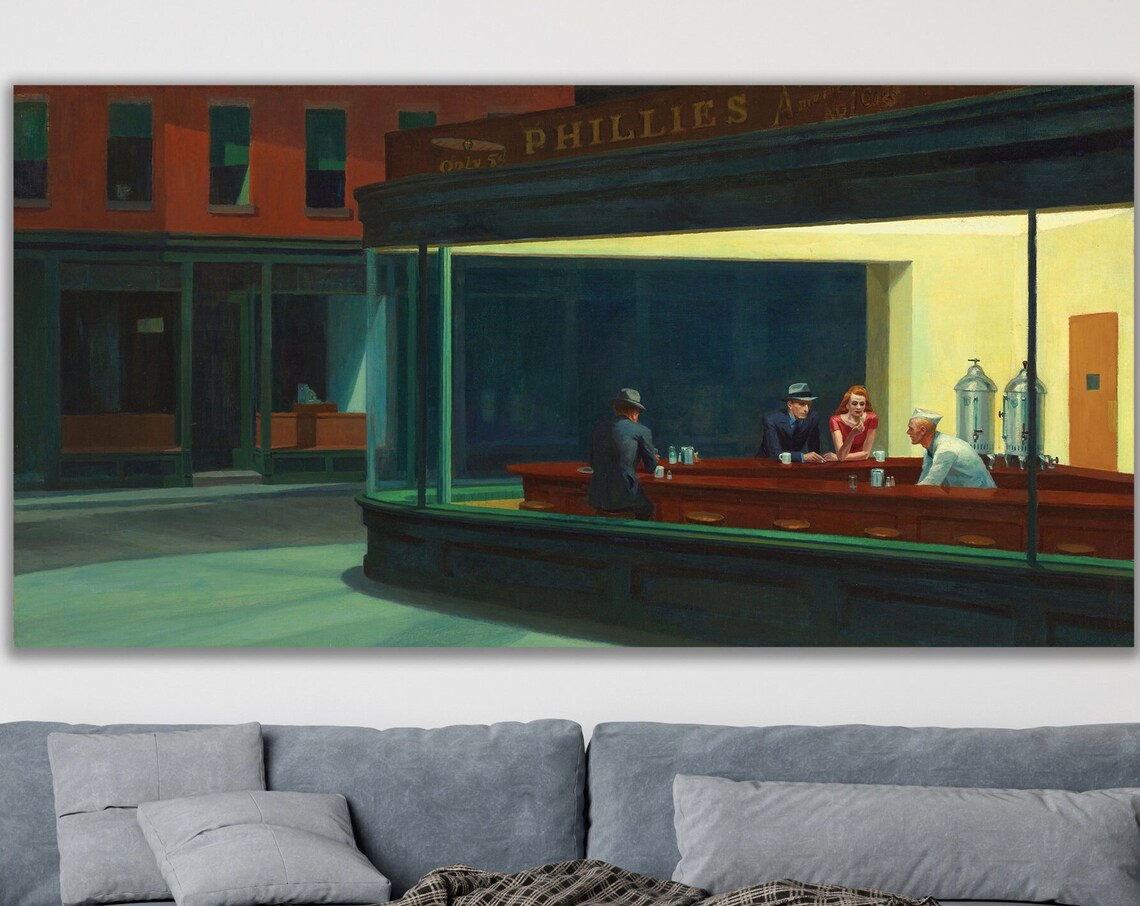 Edward Hopper Nighthawks Classic Night Diner American Realism Art Poster