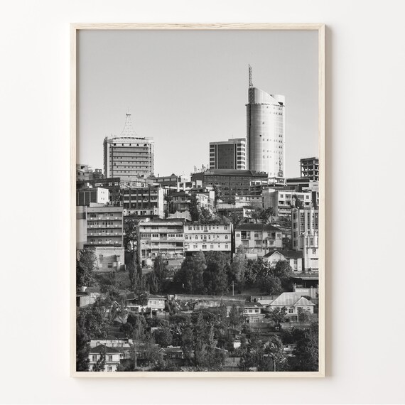 Kigali Wall Art Print Black And White Kigali Poster Rwanda Photo Dcor Africa Wall Art Kigali Home Dcor C19 75