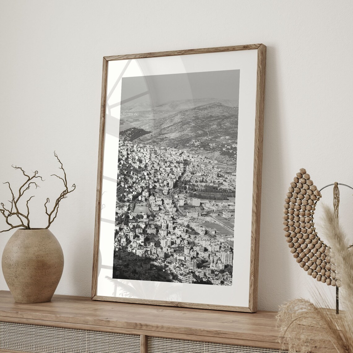 Nablus Map, Black And White Travel Poster - Image 2