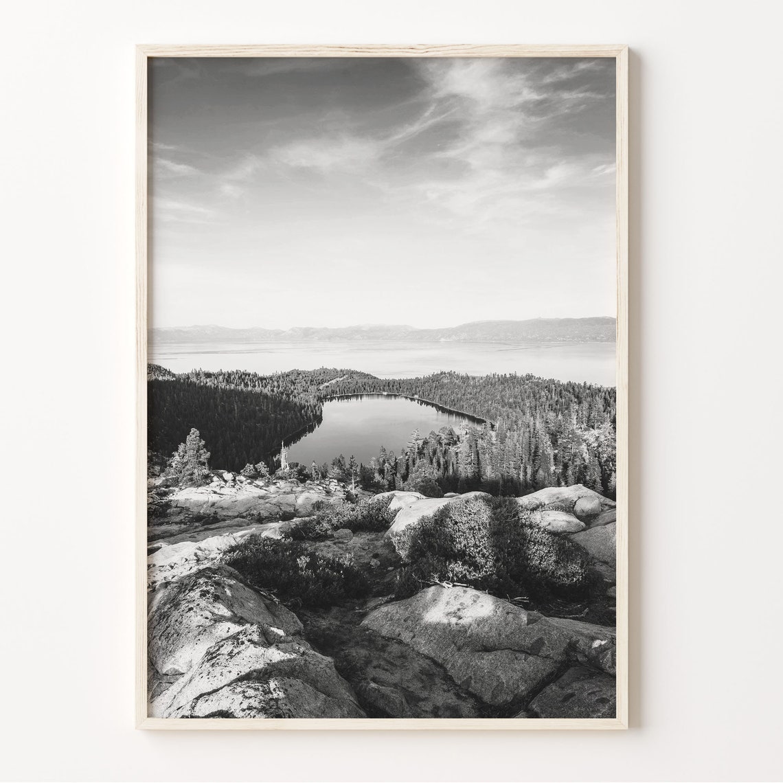 Lake Tahoe Black And White Landscape Print Lake Tahoe Wall Art Lake Tahoe Poster California Photo Usa C19 135