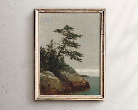 Vintage Tree Painting Antique Oil Landscape Art Print