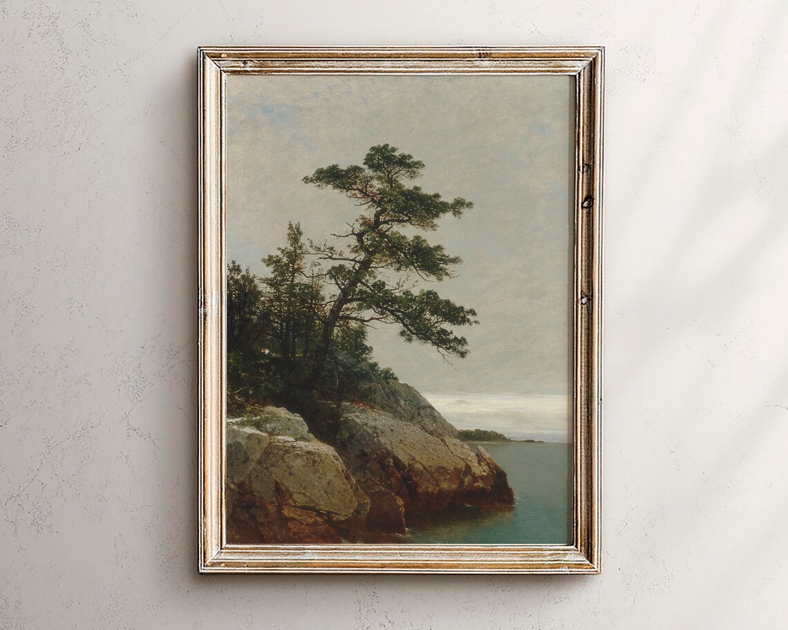 Vintage Tree Painting Antique Oil Landscape Art Print