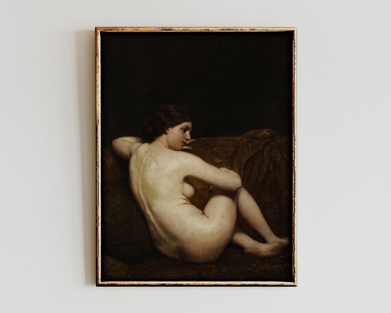 Vintage Seated Woman Classical Oil Painting Dark Academia Poster