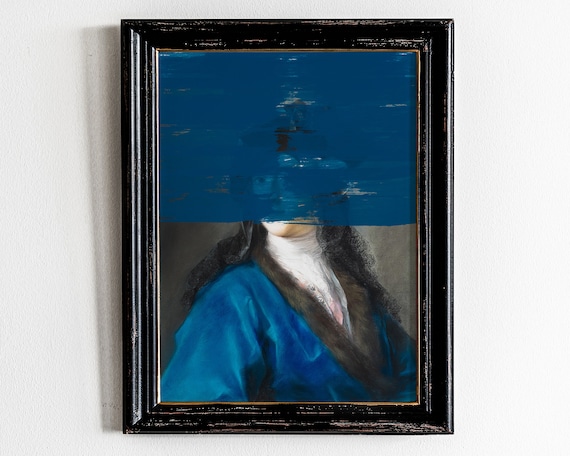 Altered Portrait Art Print Eclectic Moody Wall Decor