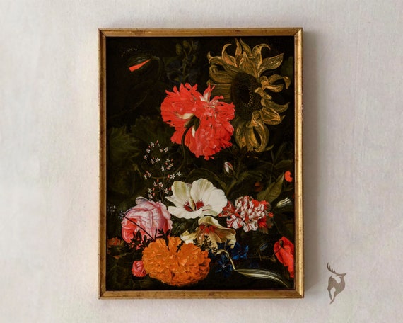 Still Life Painting French Country Decor Cottage Core Antique Printvintage Artvictorian Flower Fine Artbotanical Print