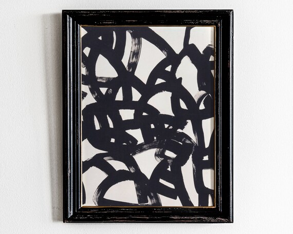 Abstract Wall Art Black And White Modern Print Minimalist Poster Instant