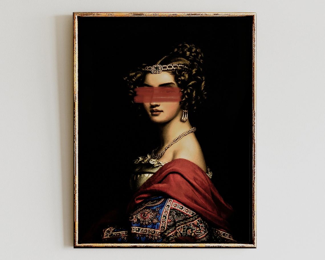 Rococo Baroque Altered Art Portrait Poster