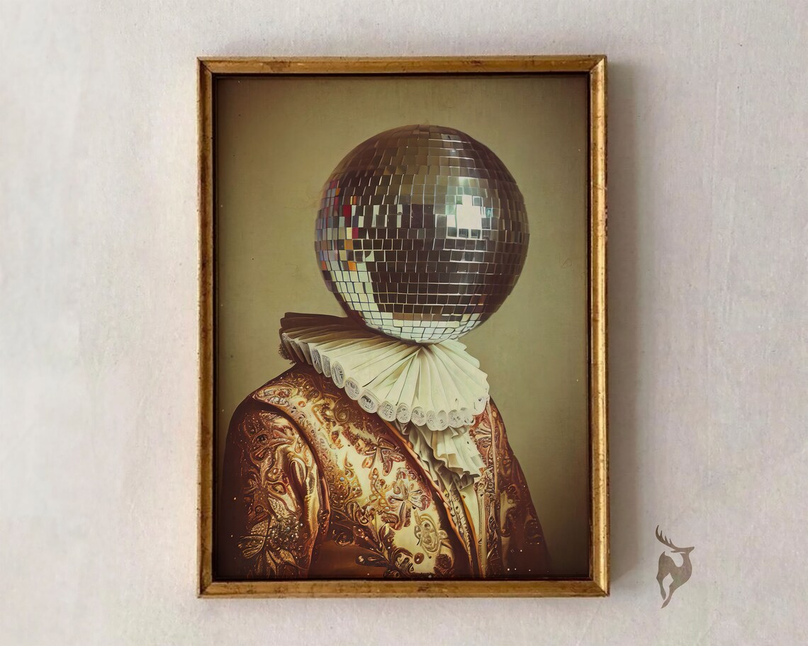 Surreal Vintage Portrait Art Print, Baroque Style
