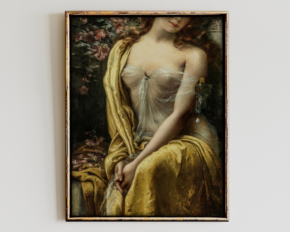 Vintage Woman Portrait, Eclectic Feminine Art Print