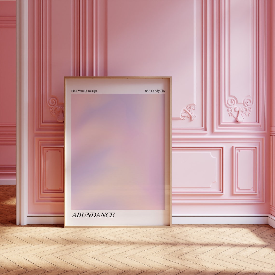 Abundance 888 Candy Sky Pink Lavender Aura Gradient Wall Art - Image 4