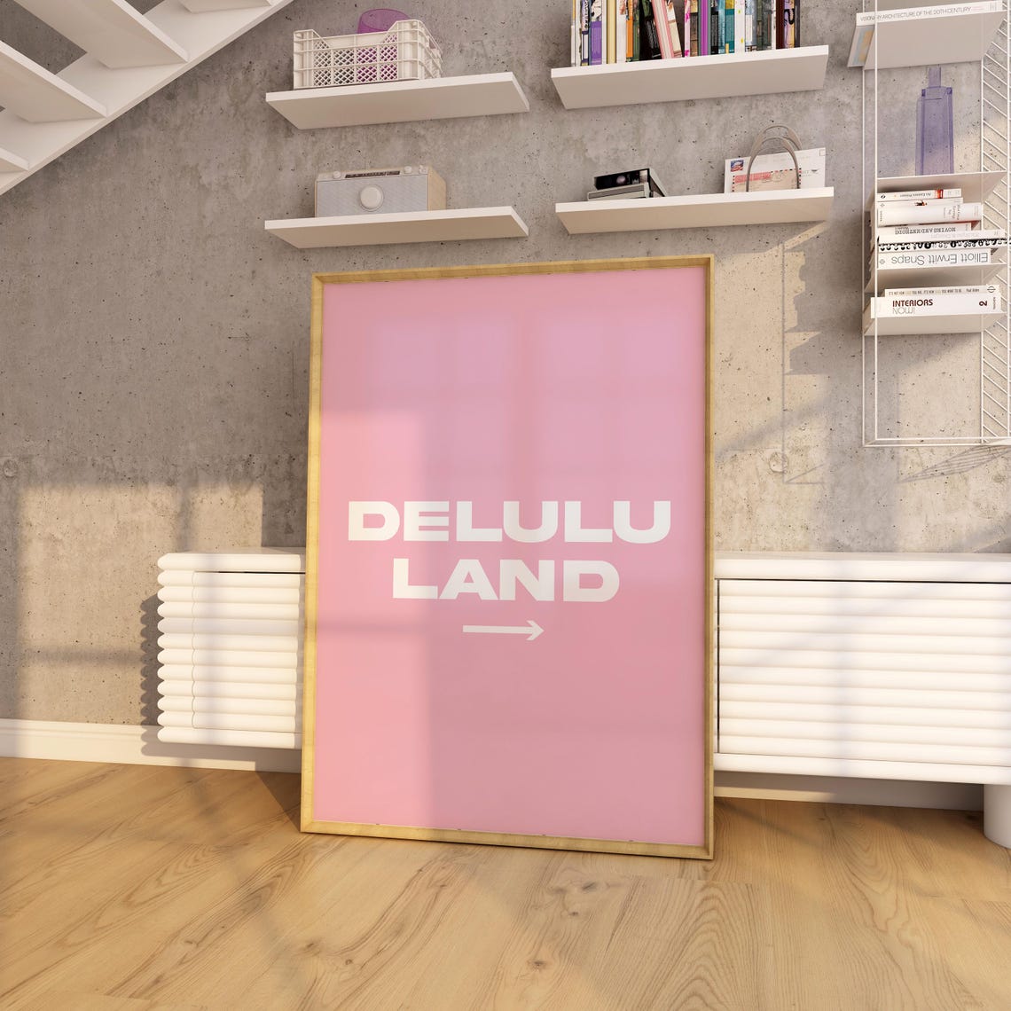 Delulu Land Print Pink Bedroom Decor Pink Delulu Poster Trendy Pink Wall Art Girls Room Print Pink Be Delusional Poster - Image 3