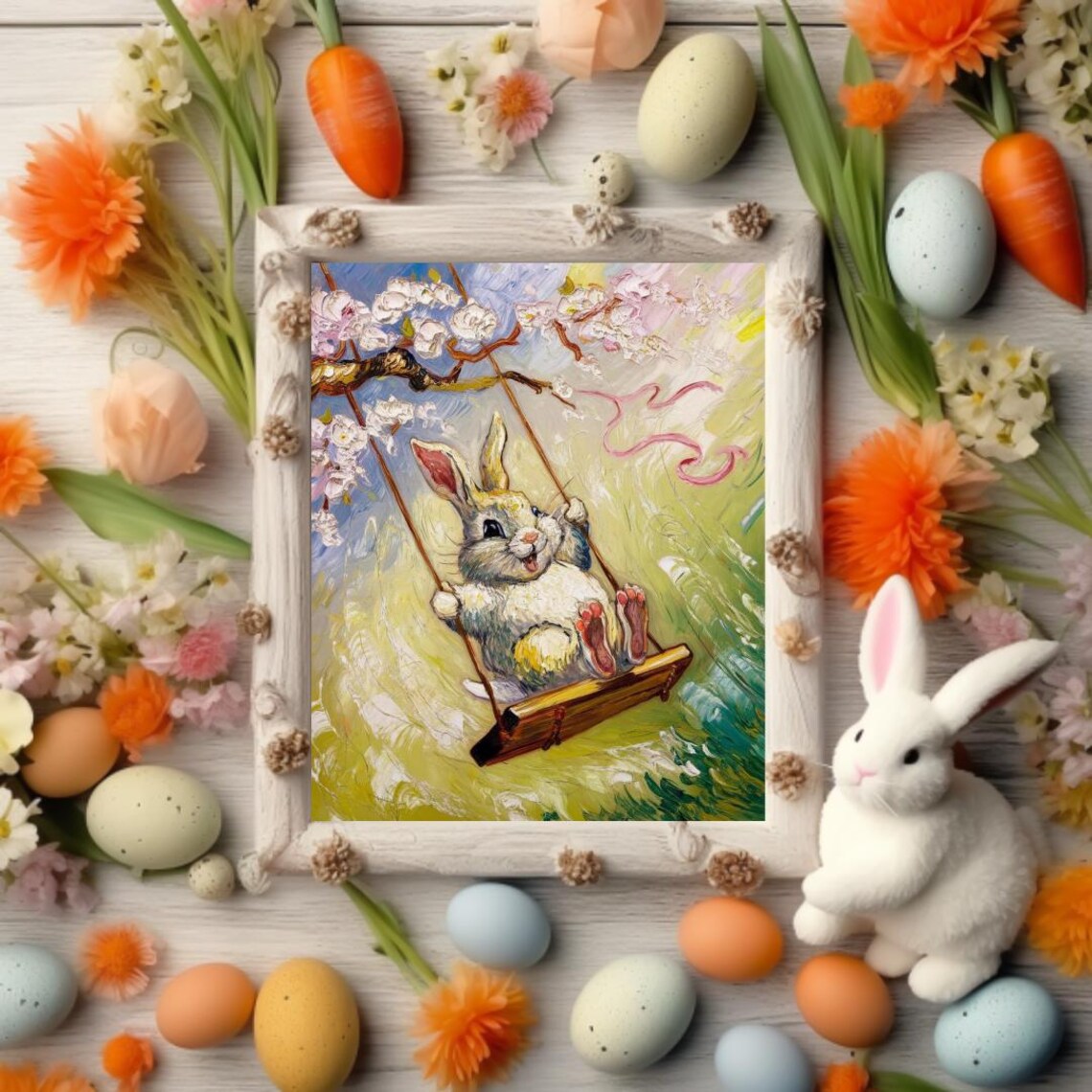 The Joyous Swing, Post-Impressionist Rabbit - Image 3