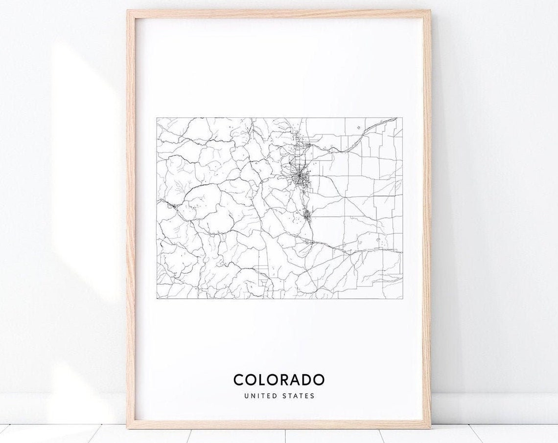Colorado Map Print State Road Usa United States Art Poster Modern Wall Gift Home Office Decor