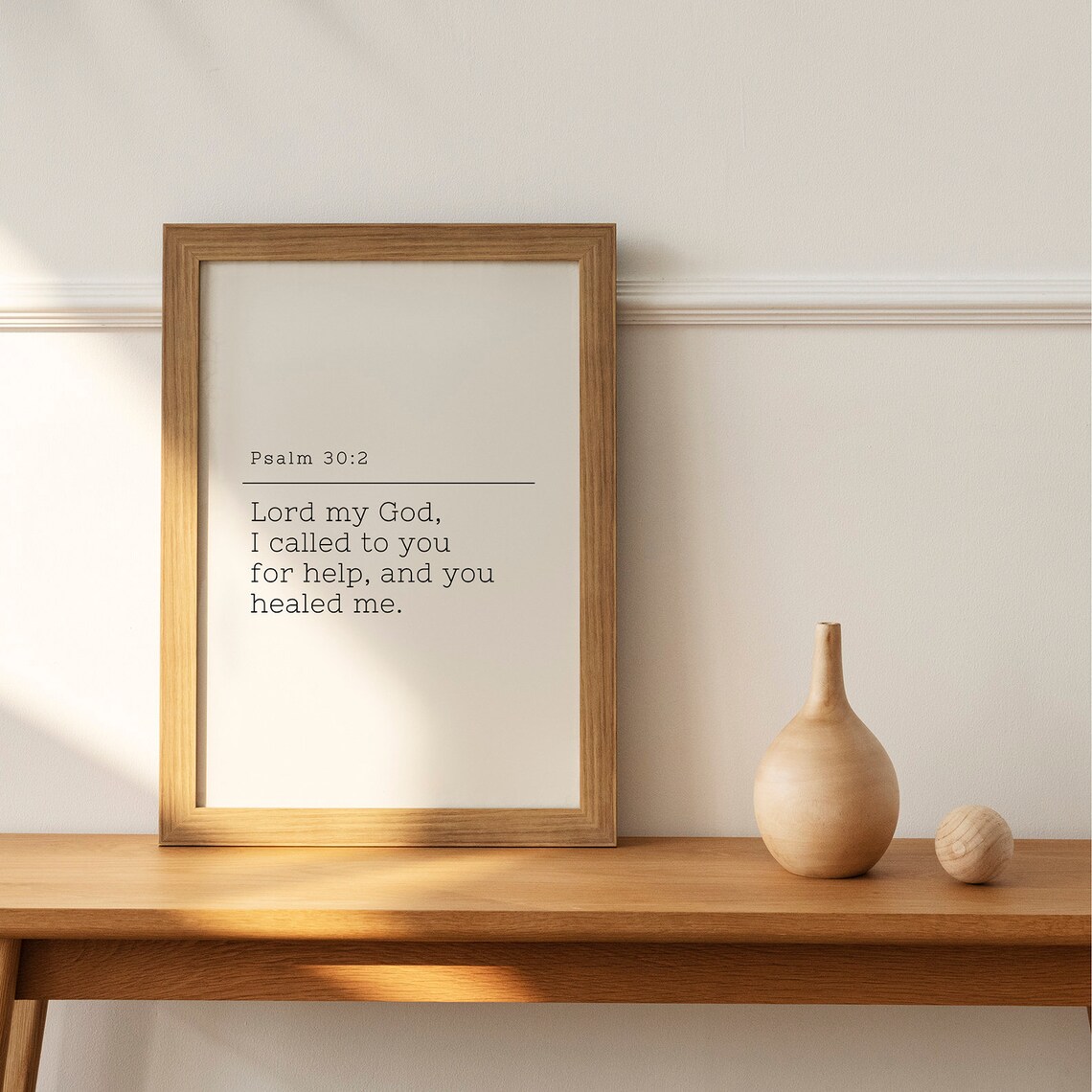 Psalm 302 Bible Verse Healing Minimalist Wall Print