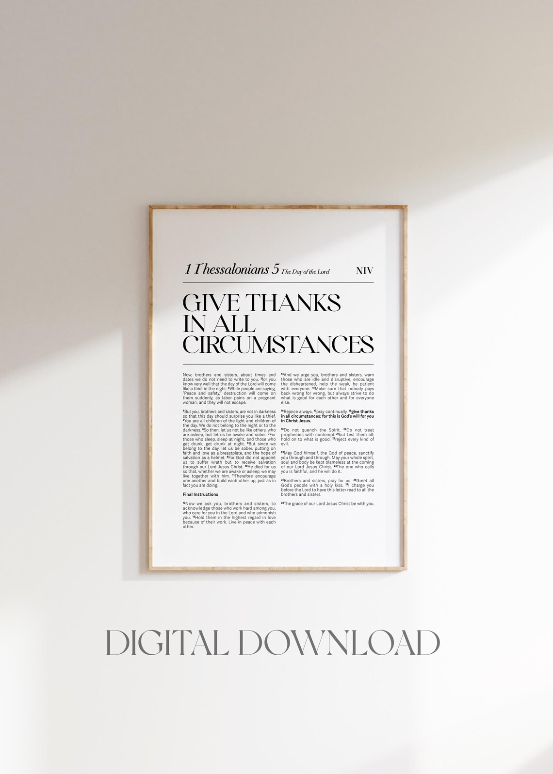 1 Thessalonians 5 Bible Verse Poster, Baptism Gift - Image 2