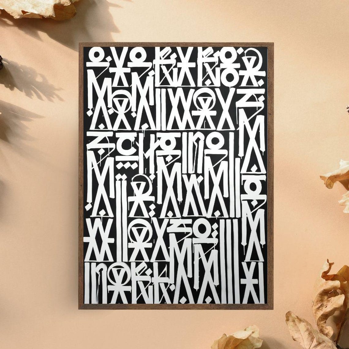 Black And White Abstract Art Bold Graffiti Style Print Modern Urban Wall Art Contemporary Lettering Decor Minimalist Statement Poster