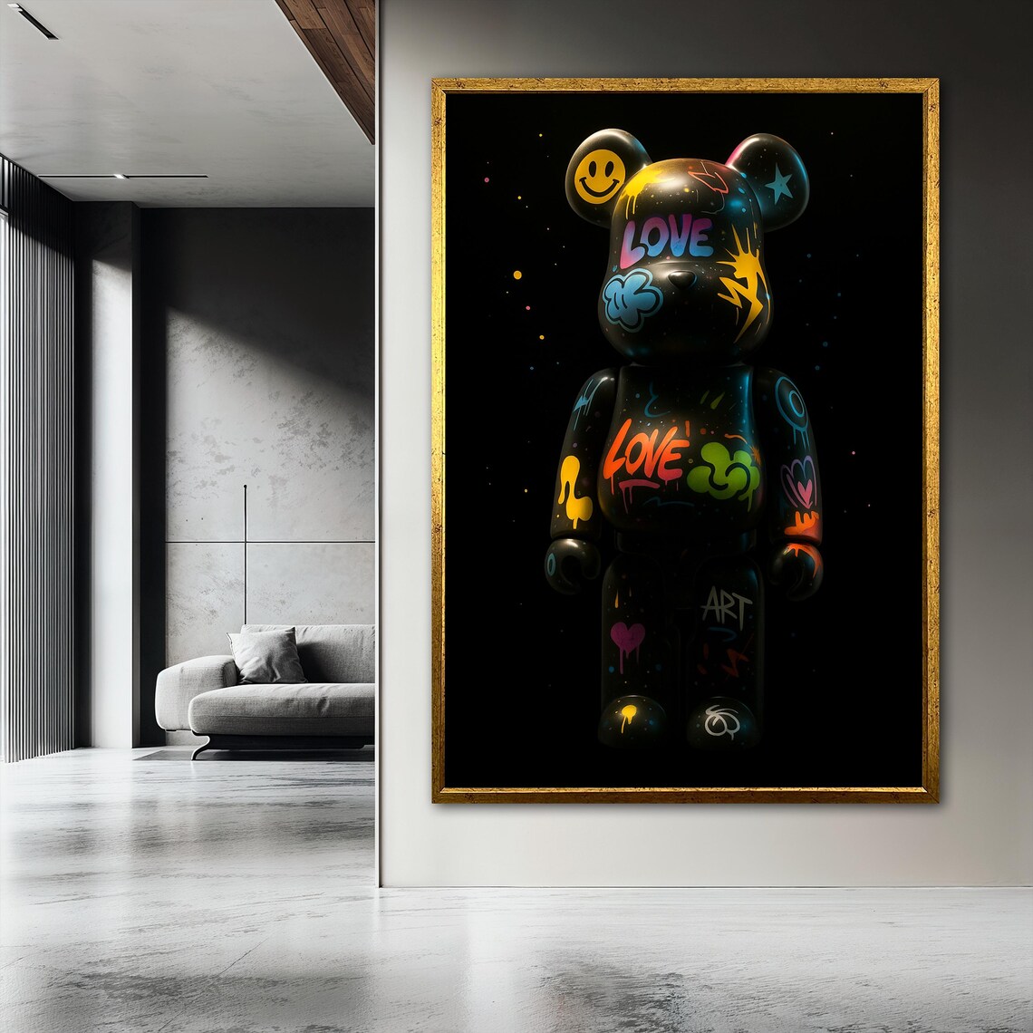 Graffiti Bear Art Print, Modern Street Style - Image 3