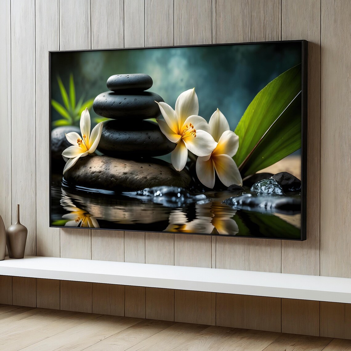Zen Stones Painting, Tranquil Nature Decor Art Print