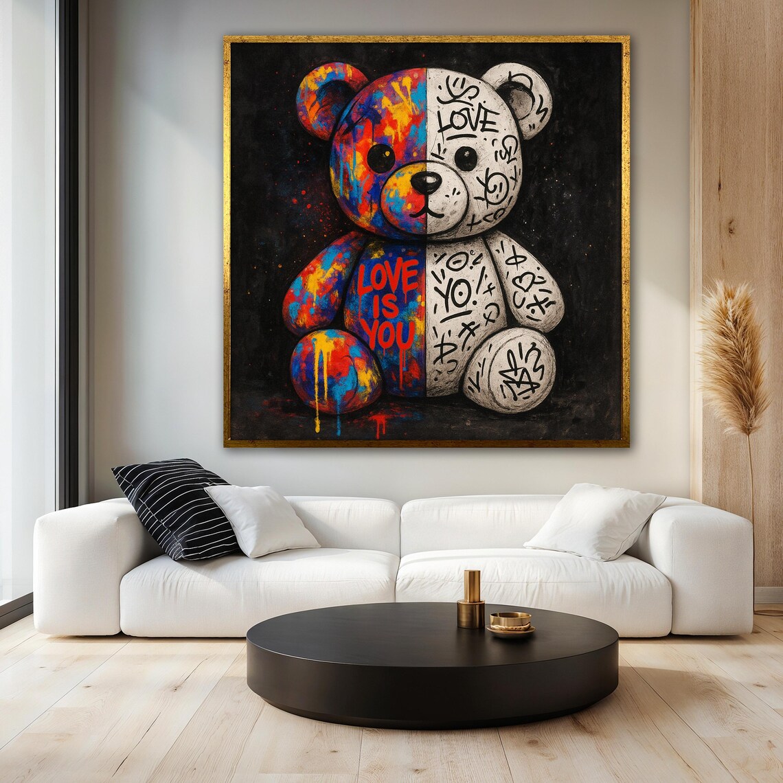 Graffiti Bear Painting, Urban Pop Art Decor - Image 3