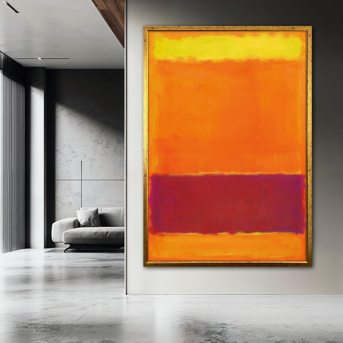 Mark Rothko Style Orange Red Yellow Color Field Abstract Poster - Image 3