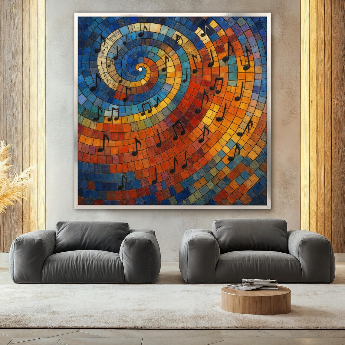 Mosaic Spiral Music - Vibrant Abstract Notes - Image 2