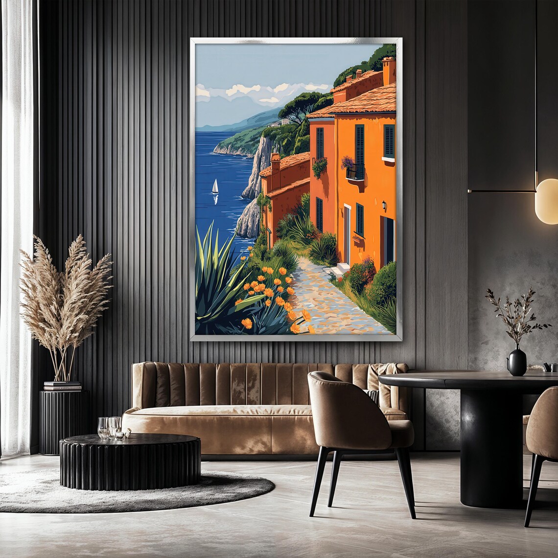 Mediterranean Coastal View, Italian Village Landscape - Image 2