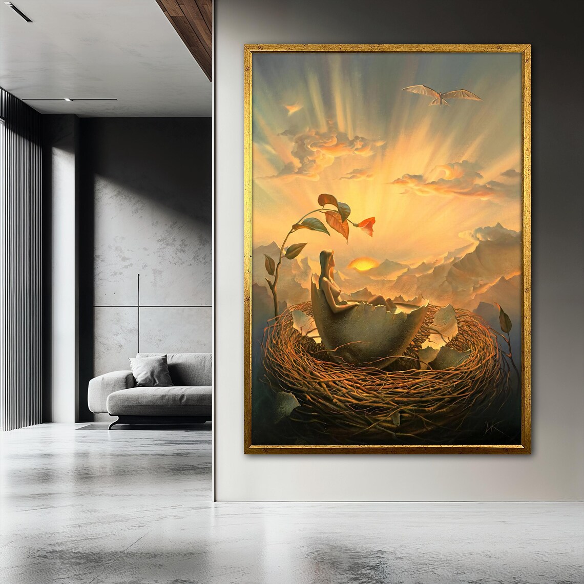 Vladimir Kush Surreal Woman In Nest, Fantasy Art - Image 3