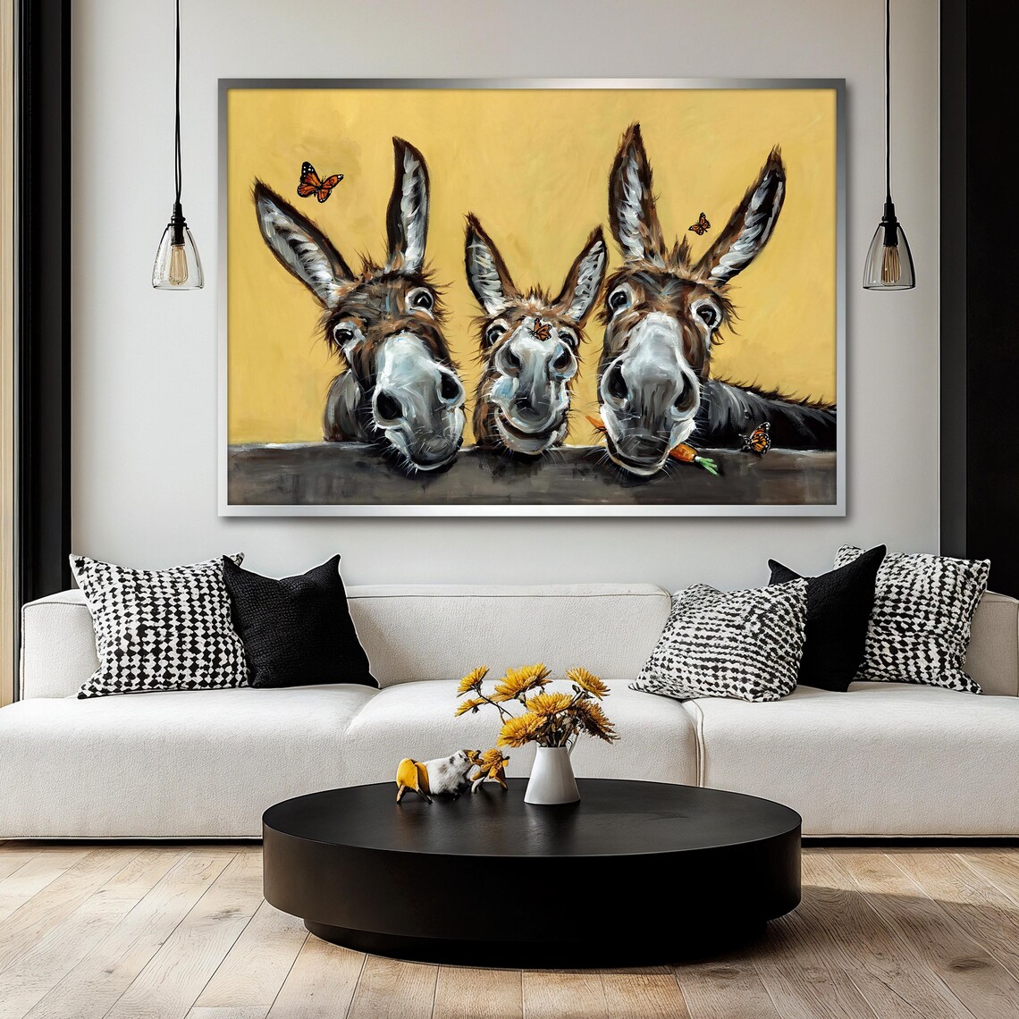 Funny Donkey Painting, Whimsical Farm Decor - Image 2