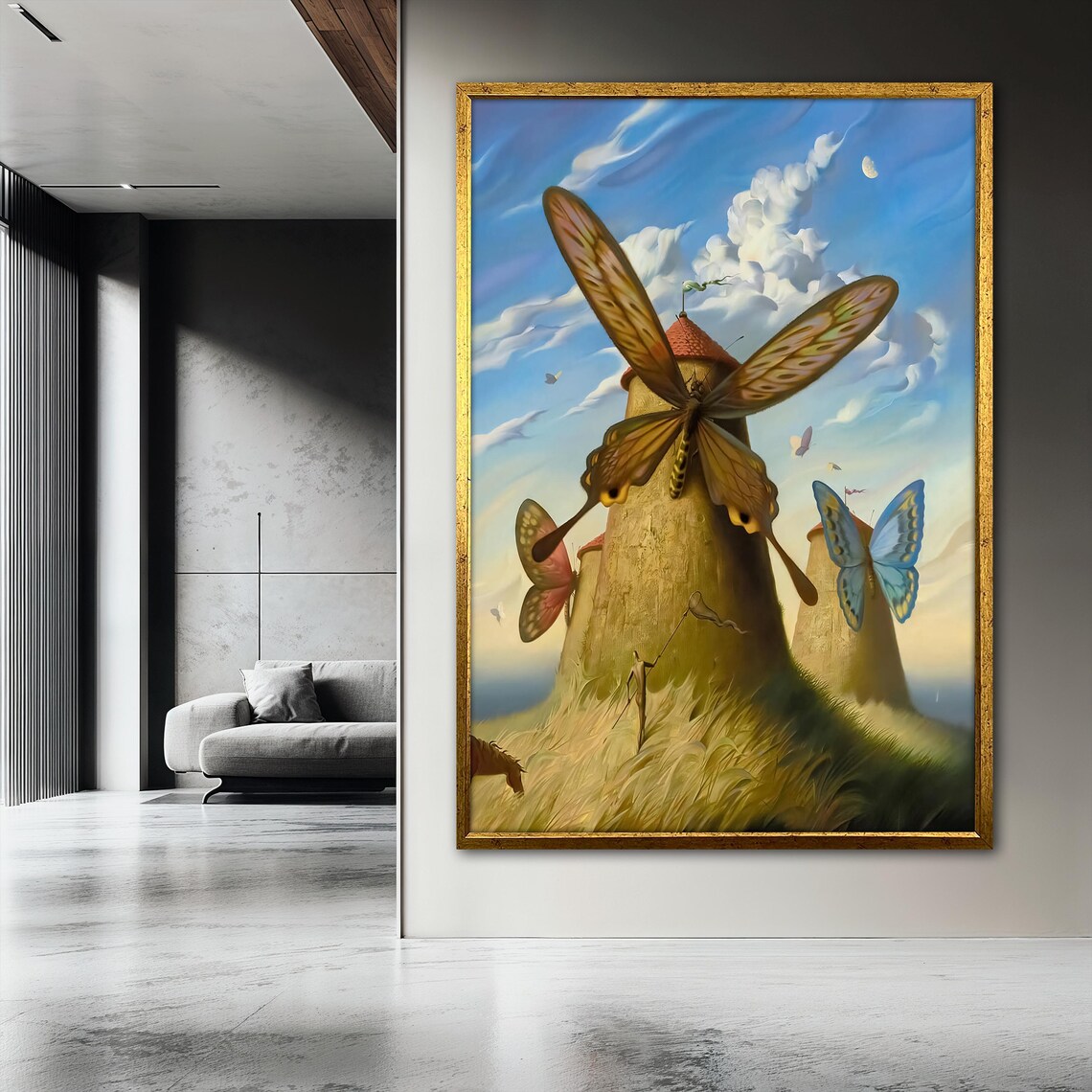 Vladimir Kush Surreal Butterfly Windmill Art Print - Image 3