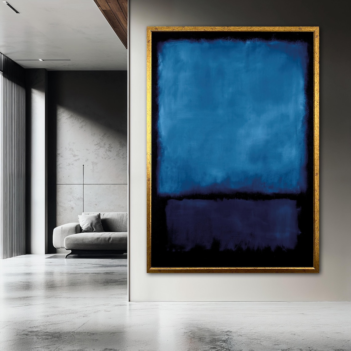 Mark Rothko Blue Painting, Minimalist Contemporary Art - Image 3