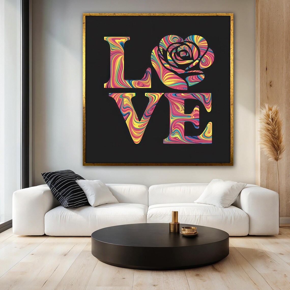 Colorful Love Painting, Modern Pop Art Typography - Image 3