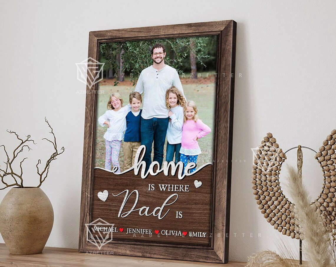 Personalized Home Is Where Dad Is, Father's Day Gift