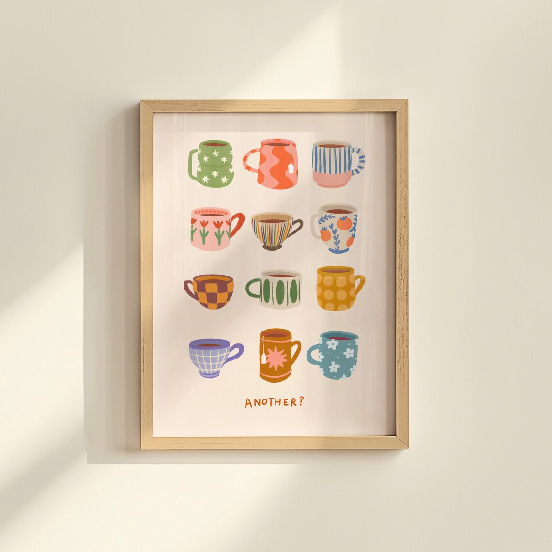 Tea Cup Kitchen Wall Art, Coffee and Tea Poster