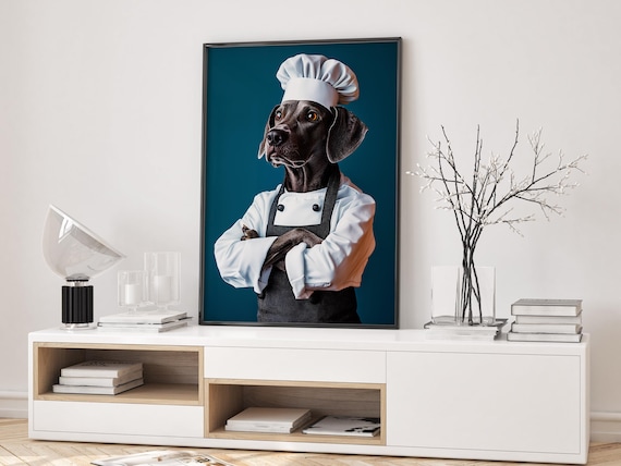 Dog Chef Kitchen Wall Art Funny Print Animal Decor Unique Gift For Culinary Enthusiasts Pet People