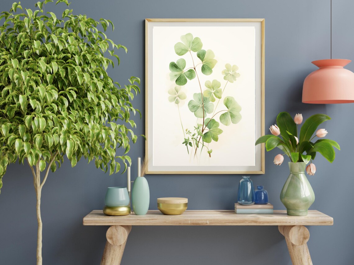St Patricks Day Shamrock Watercolor Art Print - Image 2