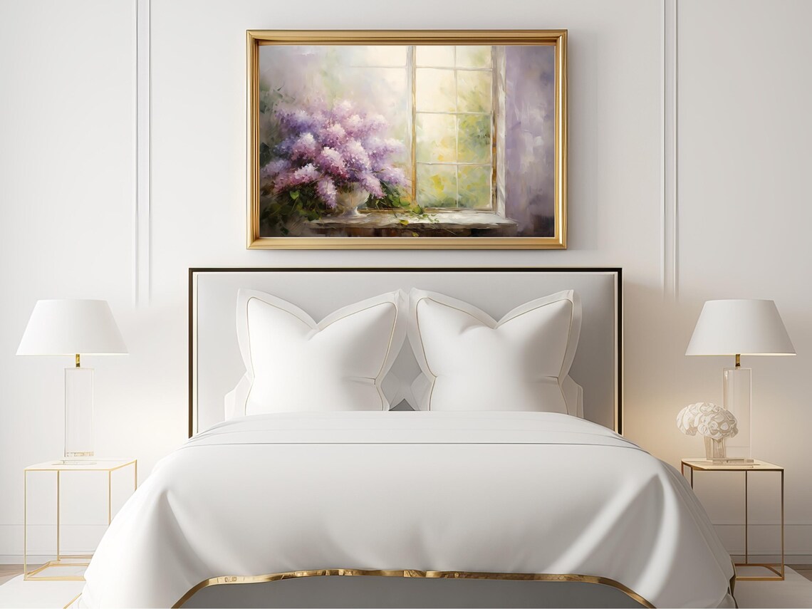 Lilacs In Vase, Cottagecore Rustic Spring Flowers - Image 2