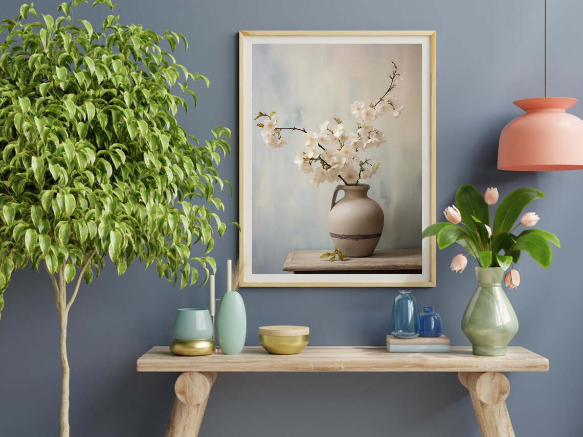 Spring Still Life, Blooming Branches In Vase Art Print - Image 2
