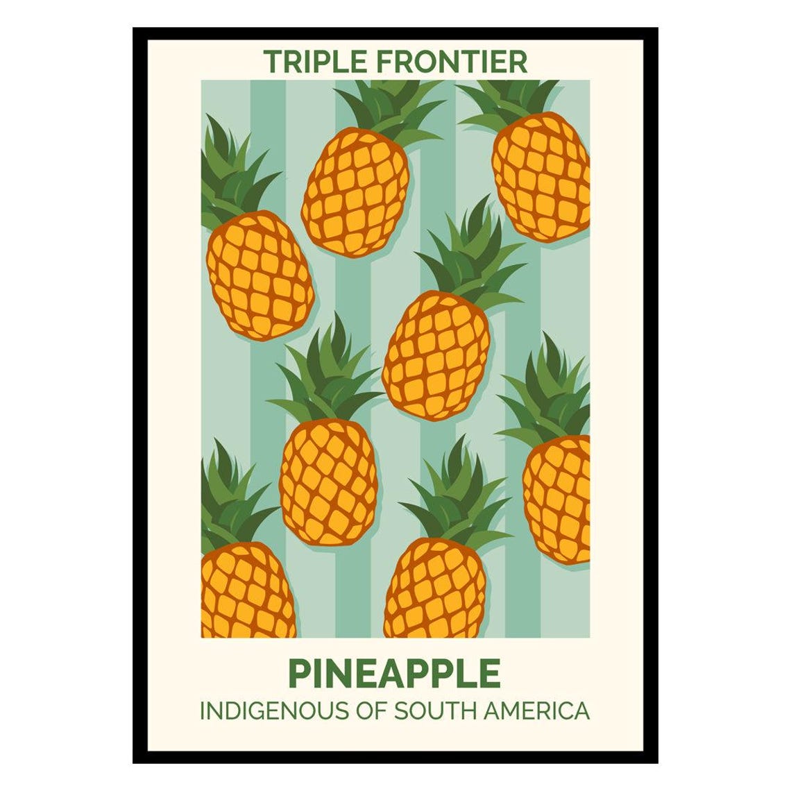 Pineapple Print Tropical Fruit Poster