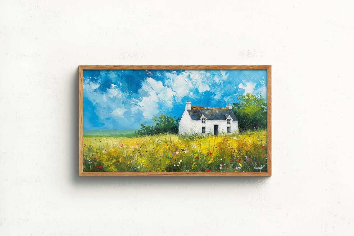 Springtime Frame Tv Art Spring Frame Wall Decor Rustic Vintage Farmhouse Oil Painting 16 X 9 4k - Image 2