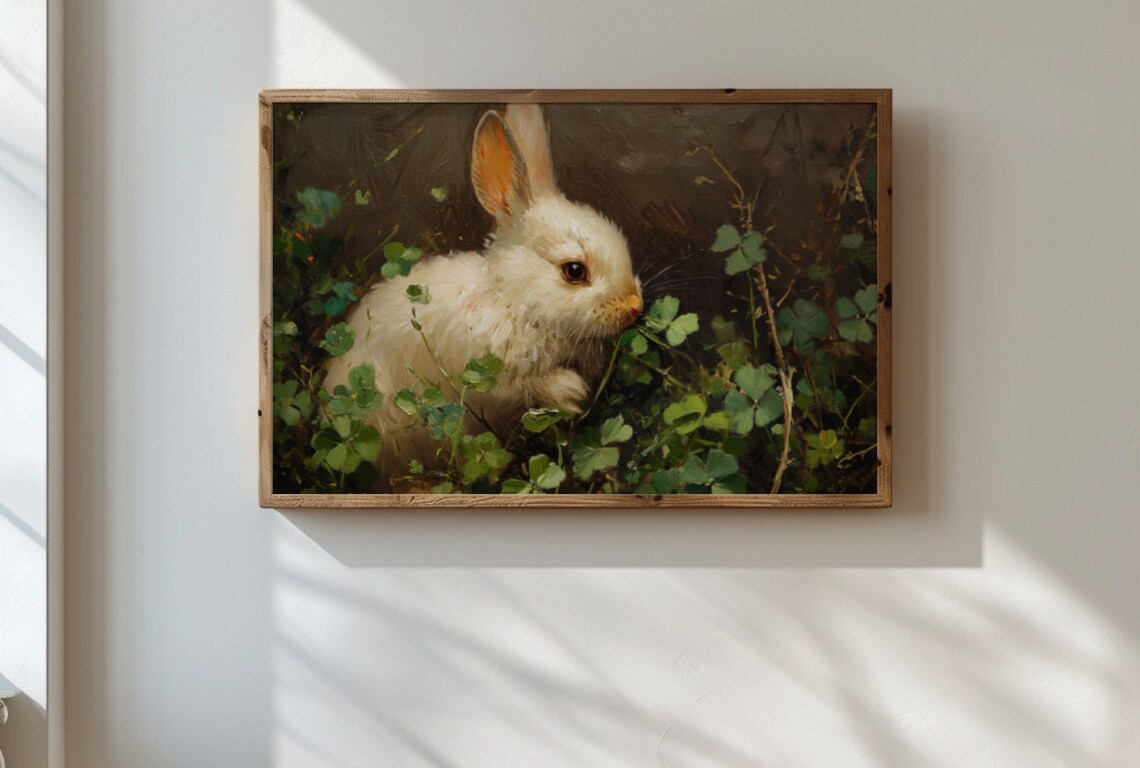 Vintage Rabbit Painting, Easter Spring Art Print - Image 2